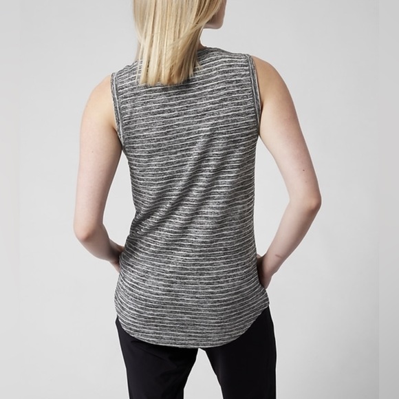 Athleta Breezy Tank Black/Gray/White stripes size M EUC‎ - Picture 8 of 9